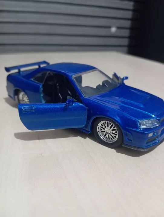 Nissan Skyline GT-R R34 azul - escala 1:24 - Foto 5