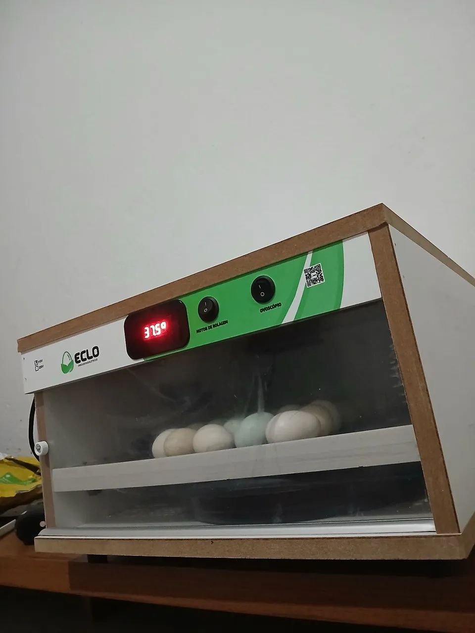 Chocadeira 110 / cabe 80 ovos / nova / gira ovos automática