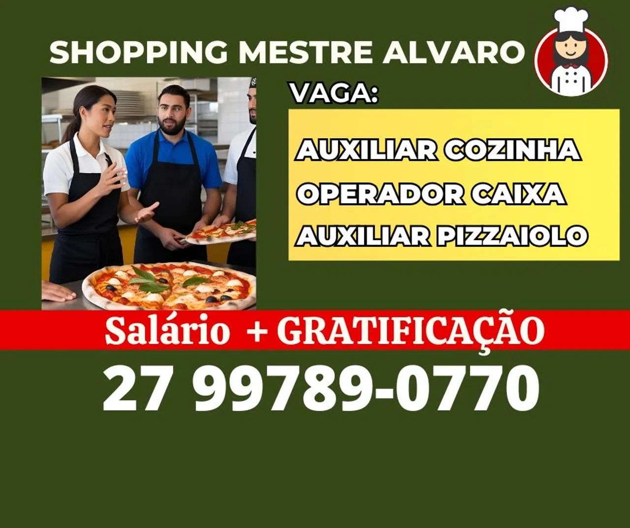 Vaga de Emprego - Shopping Mestre Alvaro