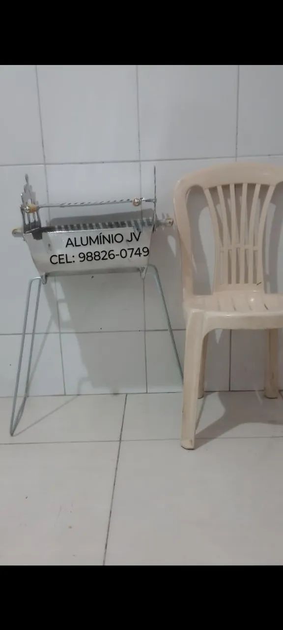 CHURRASQUEIRA GRANDE DE ALUMÍNIO COM SUPORTE LATERAL - Foto 5