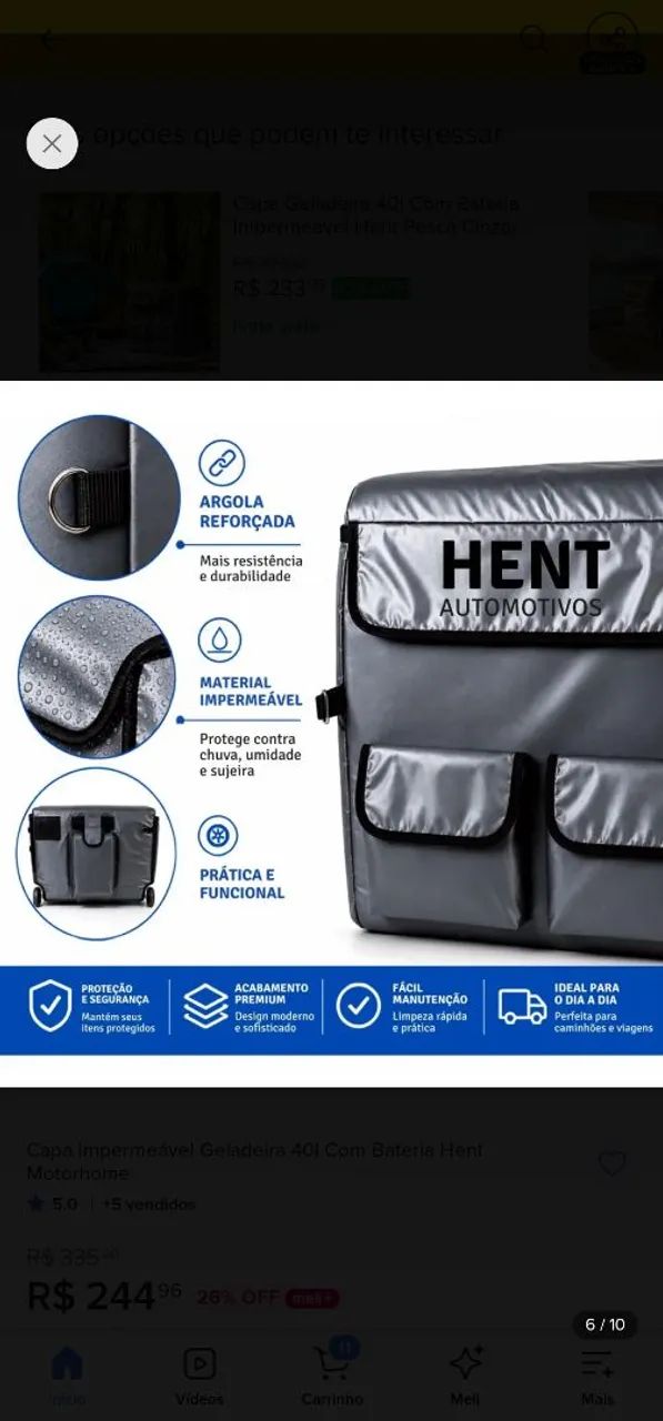 Capa térmica de geladeira portátil ECX-40L EC-40L hent automotivos (62)9.9684_5678 - Foto 6