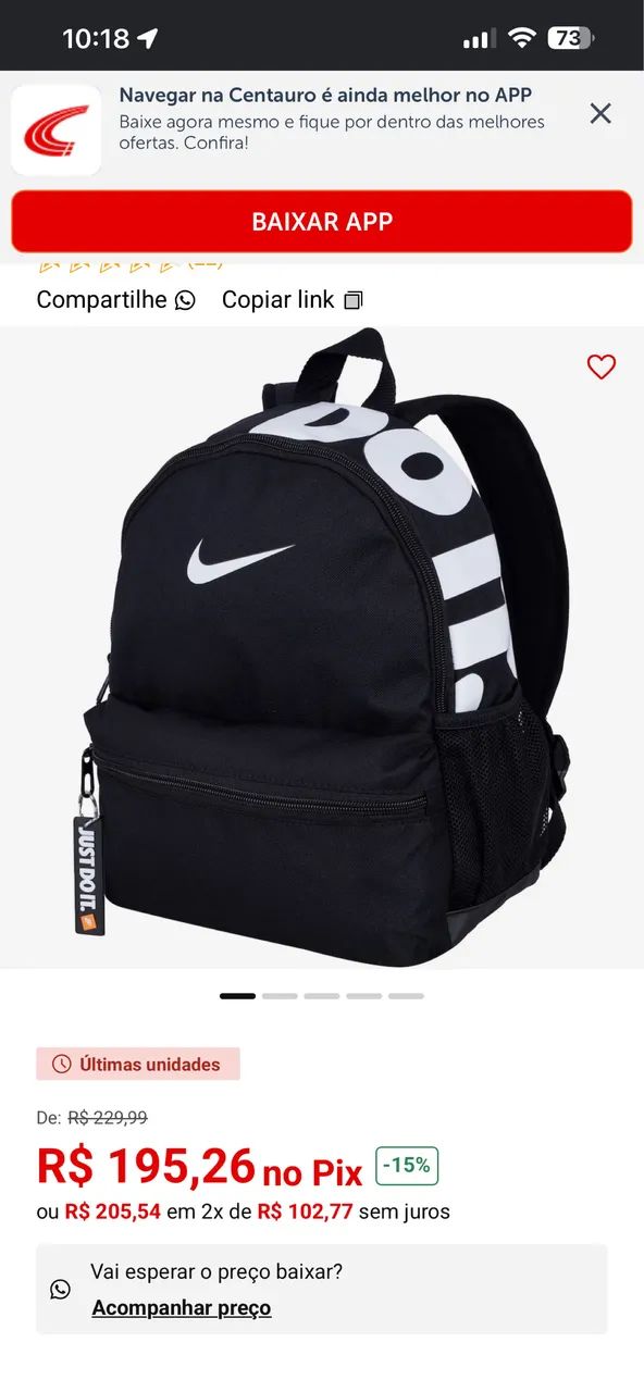 Mini mochila bag da Nike original  - Foto 3