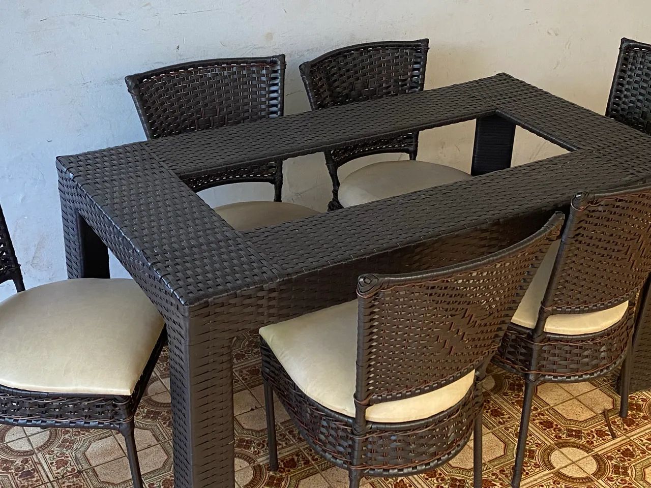 Jogo de mesa de jantar de área externa  - Foto 4