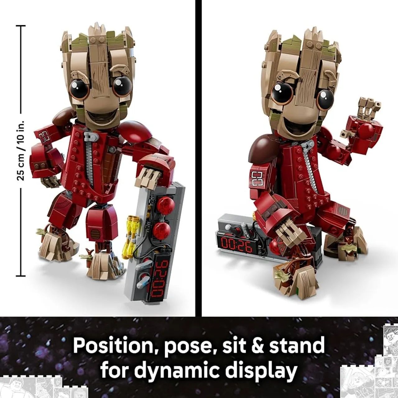 LEGO Groot de Macacão Ravager da Marvel, Brinquedo de Construção 76341 - Foto 2