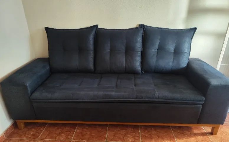 Conjunto de sofá 3 e 2 lugares em tecido nobuck  - Foto 3