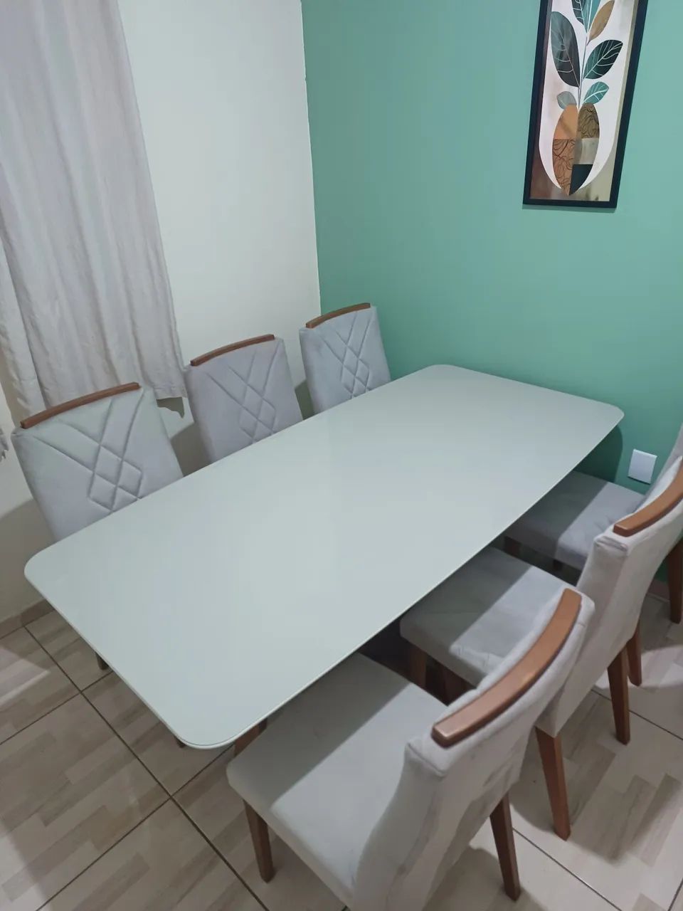 Mesa 6 cadeiras madeira maciça 