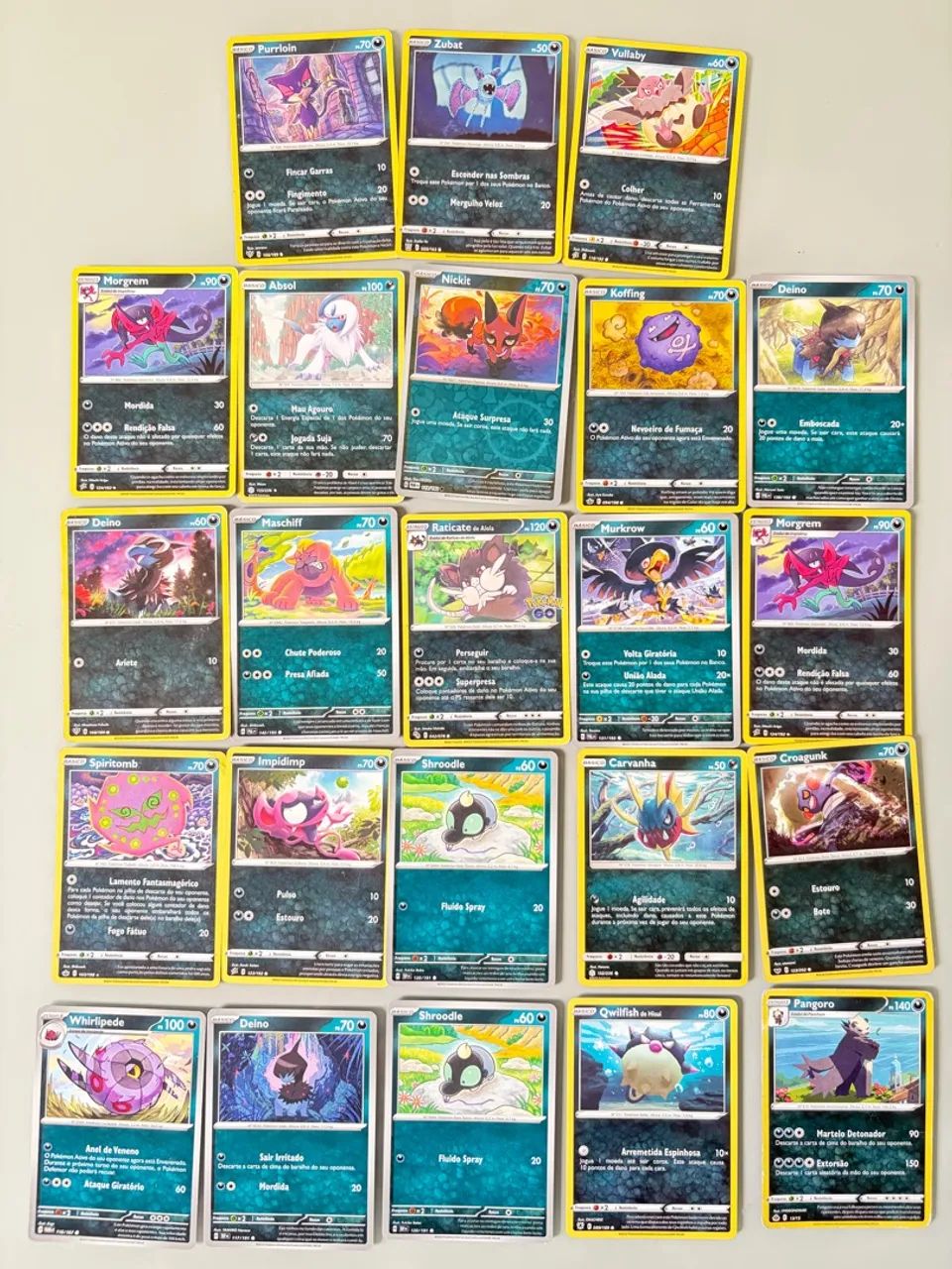 Cartas Pokémon - Comum *TIPO SOMBRIO*
