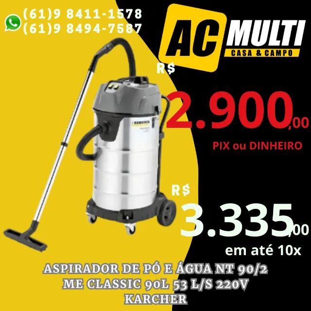 Aspirador de Pó e Água NT 90/2 Me Classic 90L 53 l/s 220V KARCHER