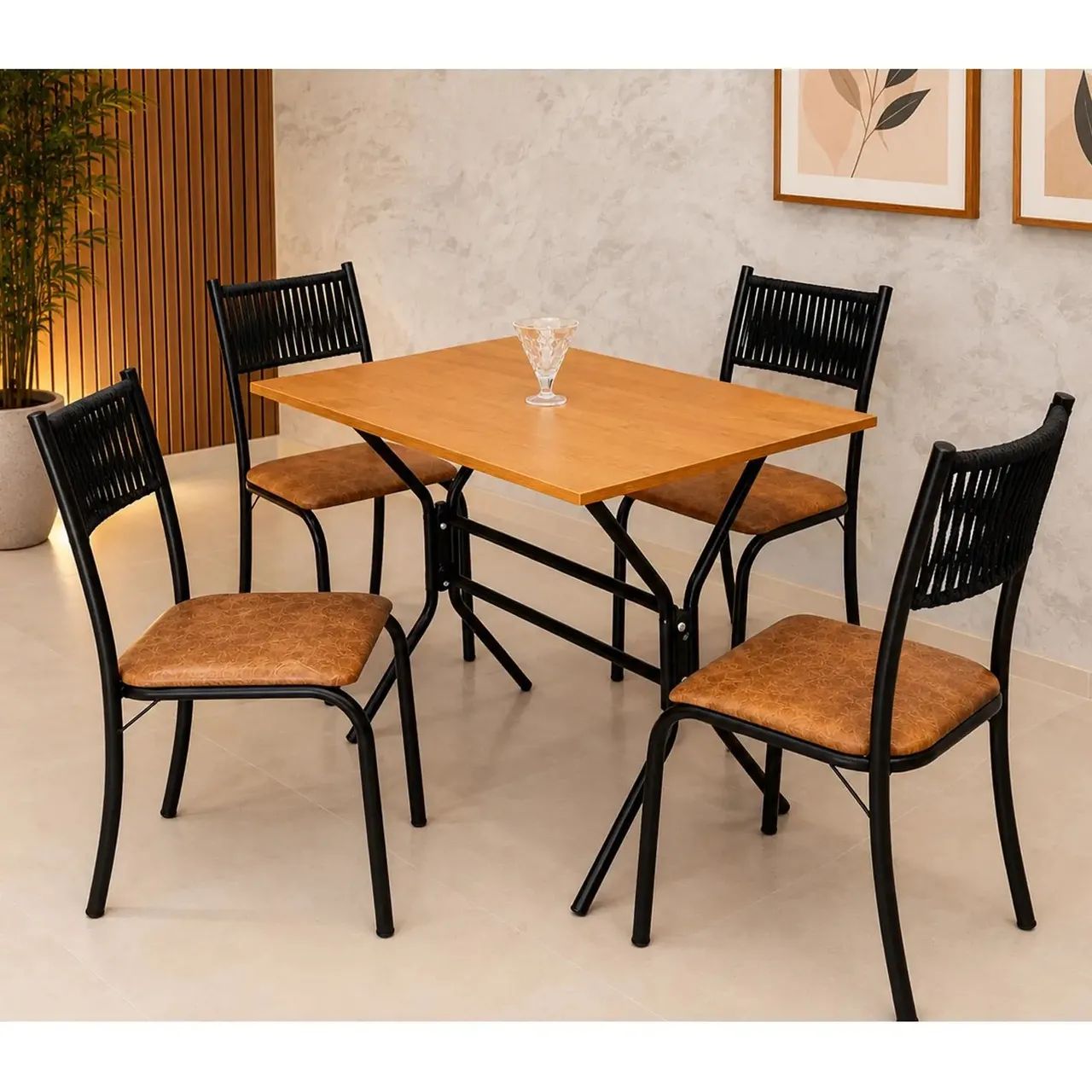 Combo mesa jantar com 4 cadeiras + cozinha compacta suspensa / frete grátis  - Foto 2
