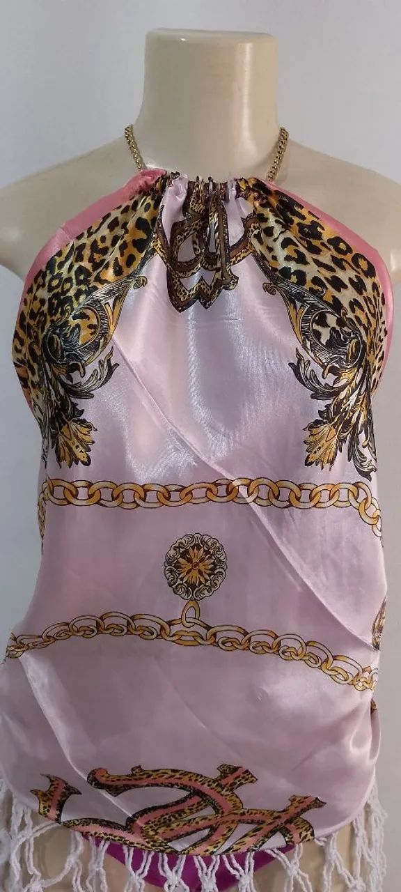 Blusa de Cetim de Seda - Foto 4