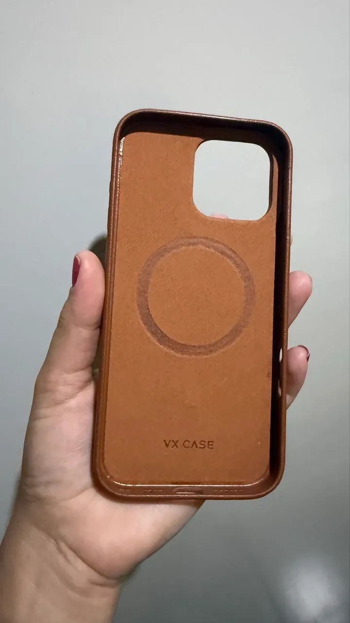 Capa em couro Vx Case 16 Pro Max 