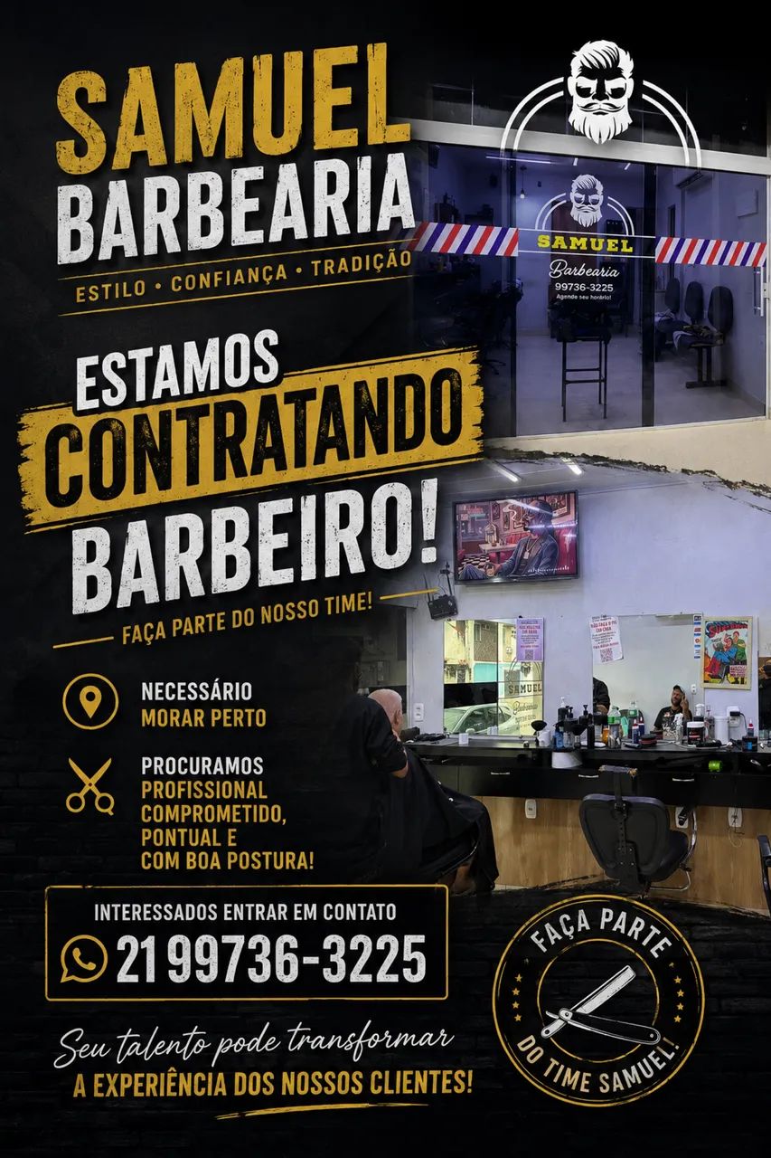 Vaga de barbeiro, jardim Bangu 