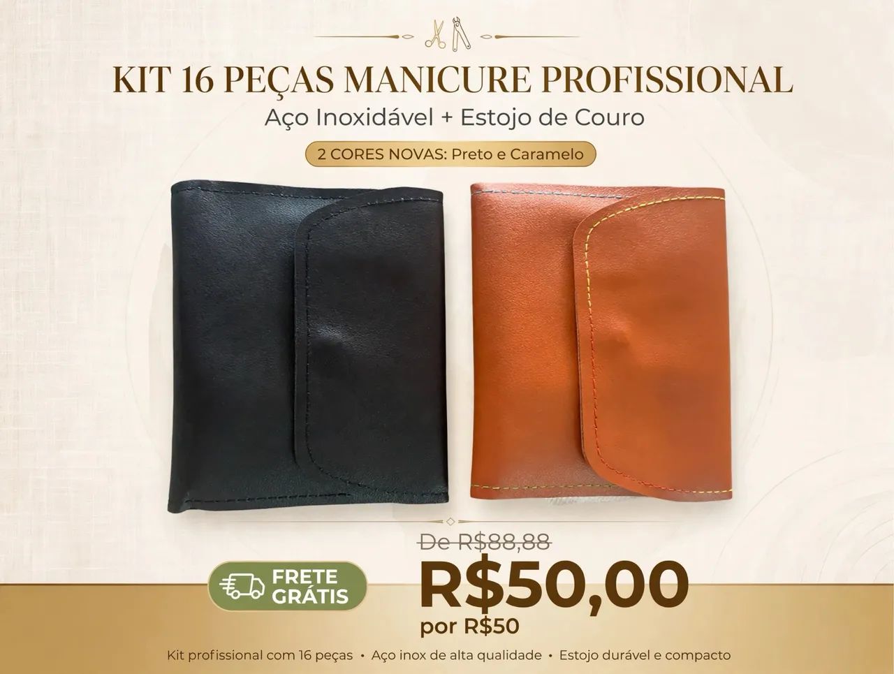 KIT MANICURE PROFISSIONAL 16 PEÇAS 