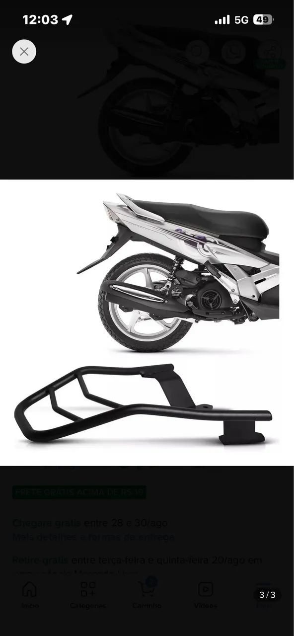 Bagageiro para moto  - Foto 2