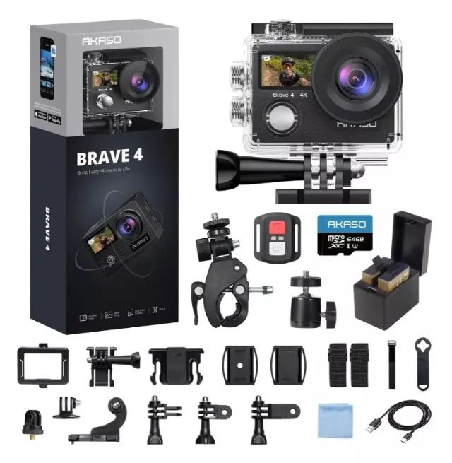 Câmera De Ação Akaso Brave 4 4k 30 Fps 20 Mp À Prova D'água - Foto 3