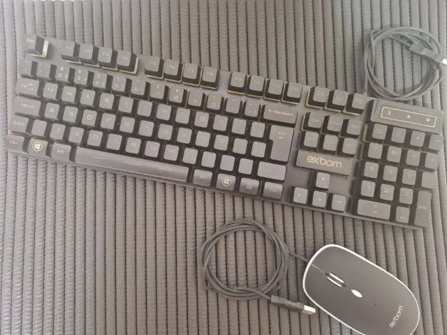 Kit Teclado Mouse Semi Mecanico Gamer Exbom