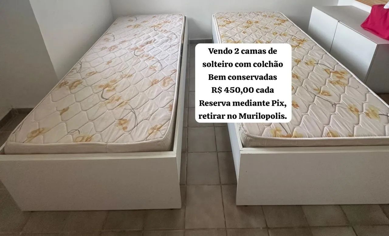 02 Camas de solteiro com colchão