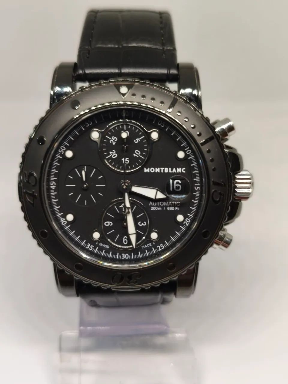 RELÓGIO MONTBLANC SPORT CHRONOGRAPH AUTOMATIC 200M BLACK DLC 44MM - Foto 3