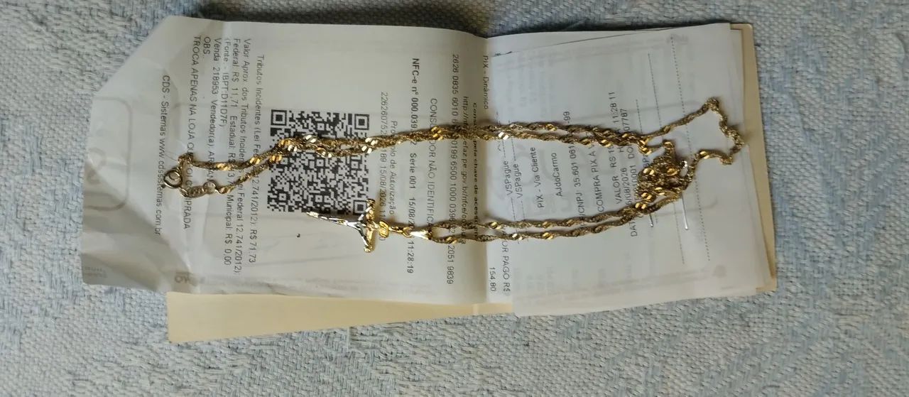 Corrente e Pingente Banhada a Ouro 