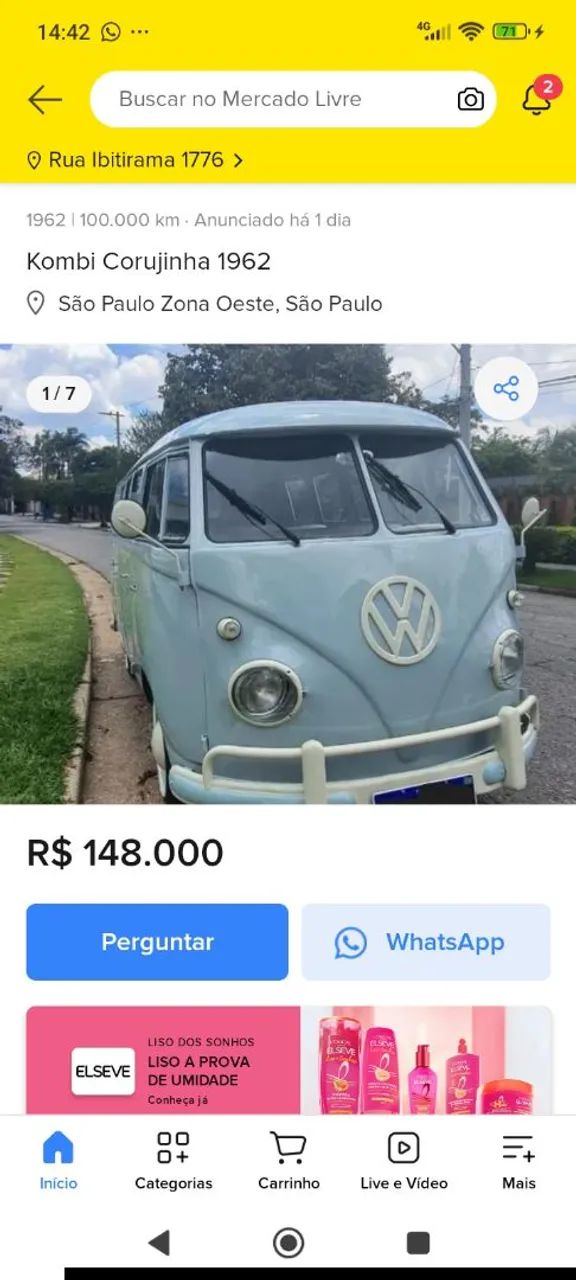Volkswagen Kombi Standard/ Luxo/ Serie Prata 1962