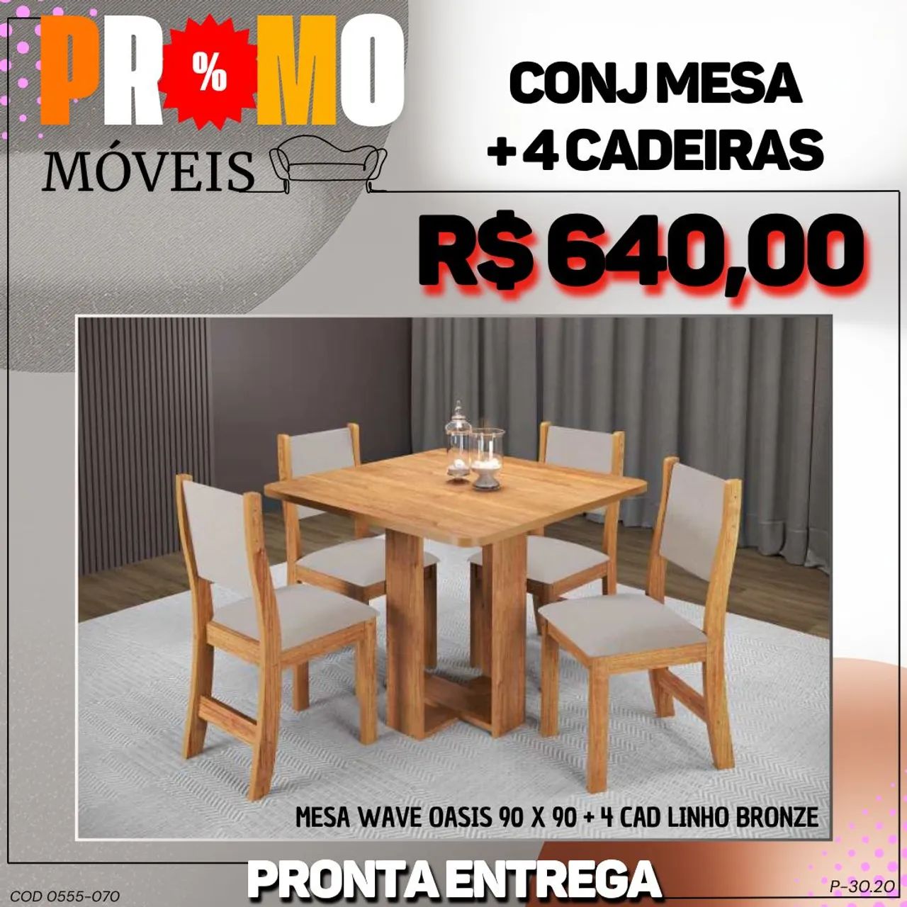 Conjunto de Mesa com 4 cadeiras - Foto 5