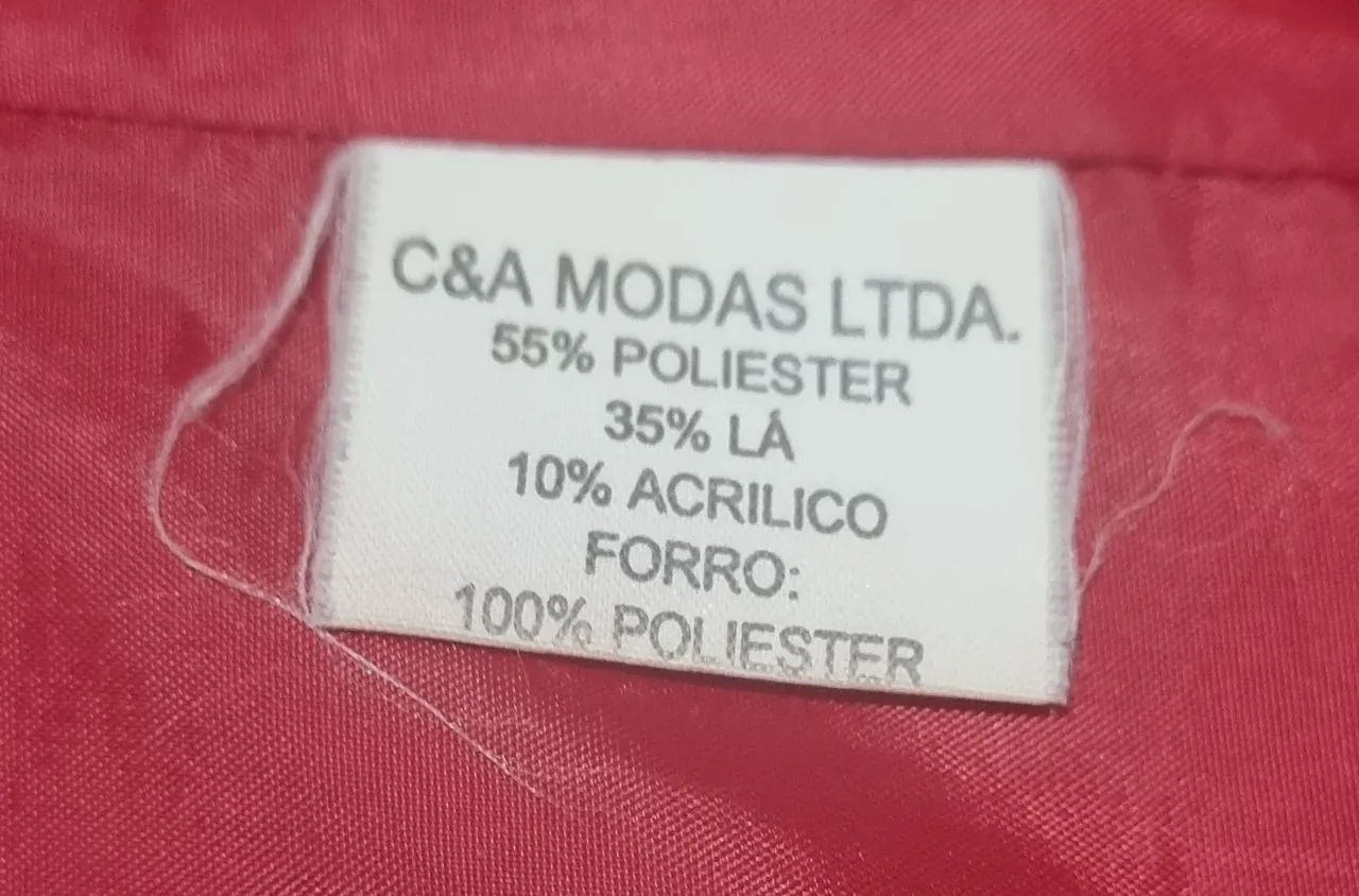 Casaco lã batida P vermelho - Foto 4