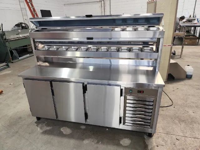 Balcão Refrígerado de Inox para Preparo de Pizzas e Lanches