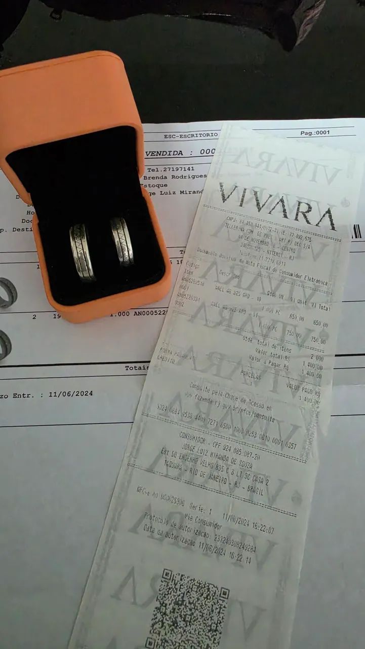 Alianças de prata Vivara