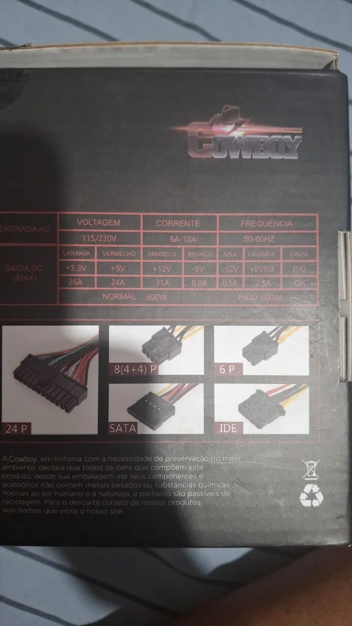 FONTE PARA PC 600W - Foto 3