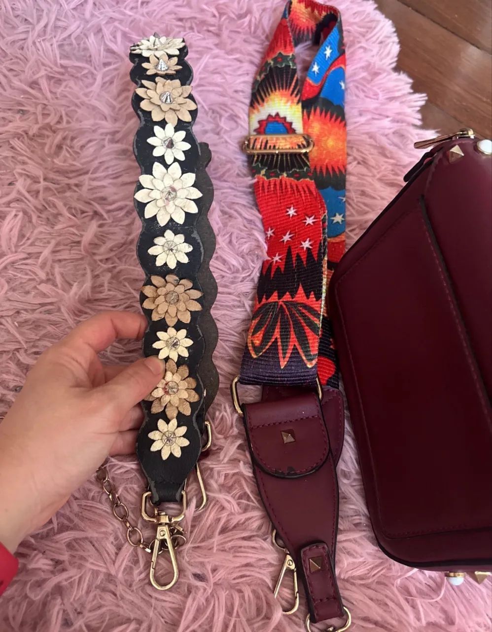 Bolsa couro vinho estilo fendi - Foto 2