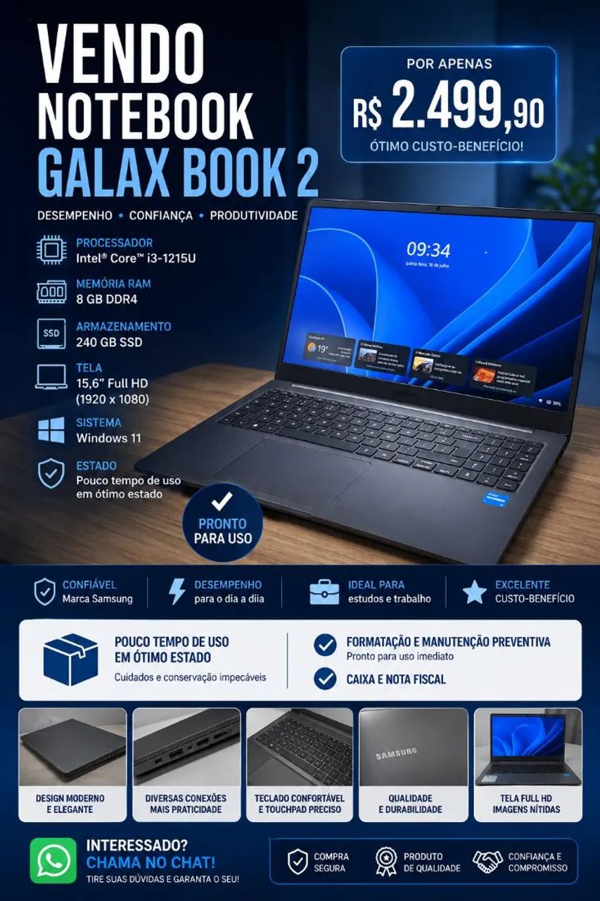 OPORTUNIDADE NOTEBOOK SAMSUNG GALAXBOOK 2 ?