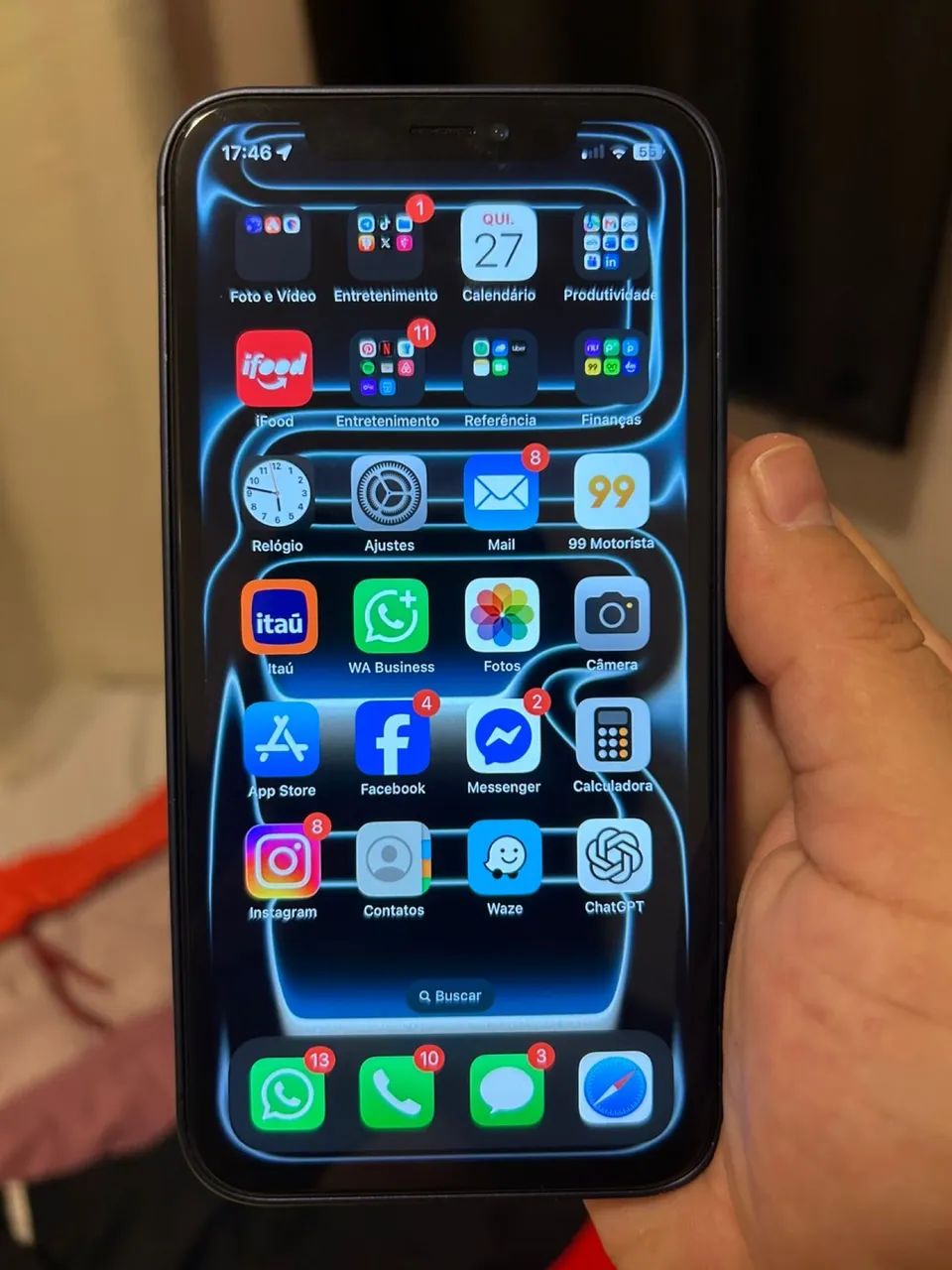 iPhone XR na carcaça do 17 pro azul - Foto 2