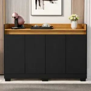 Buffet Real com 4 portas Preto/Mel