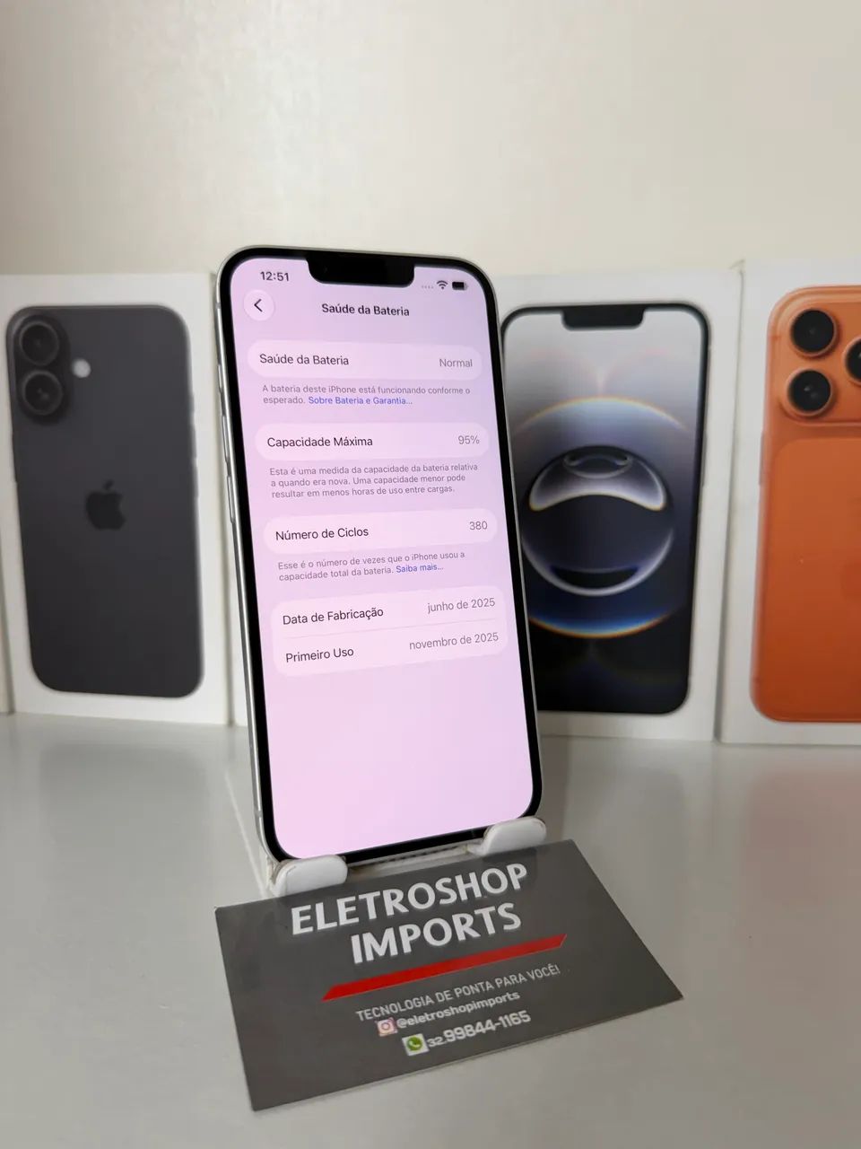 iPhone 16e 128GB Branco | Bateria 95% | Garantia Apple - Foto 3