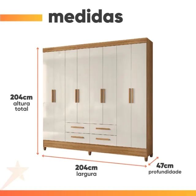 Guarda Roupa Casal 8 Portas Moval Flórida - Foto 2