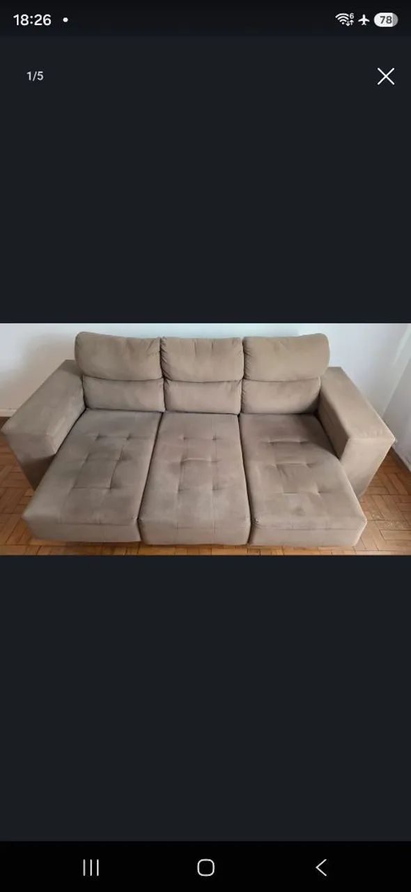 Sofa 3 lugares - Retratil - Marrom