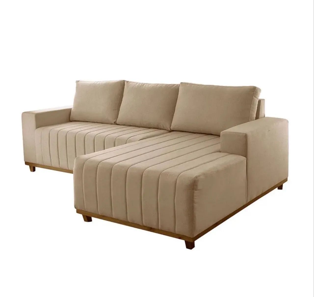 Sofá Fixo Com Chaise 2,3M Boreal Linho Com Molas Lado Direito  - Foto 2