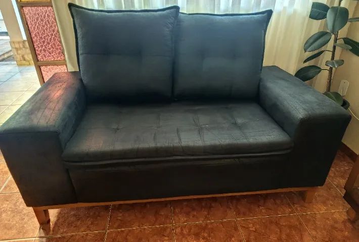 Conjunto de sofá 3 e 2 lugares em tecido nobuck  - Foto 2