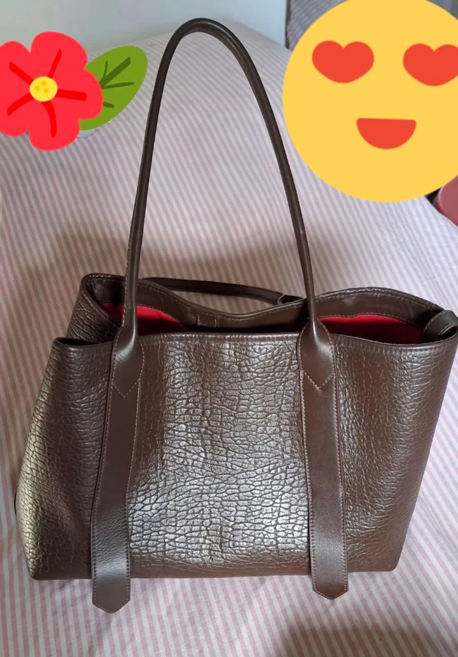 Bolsa de couro, semi nova 