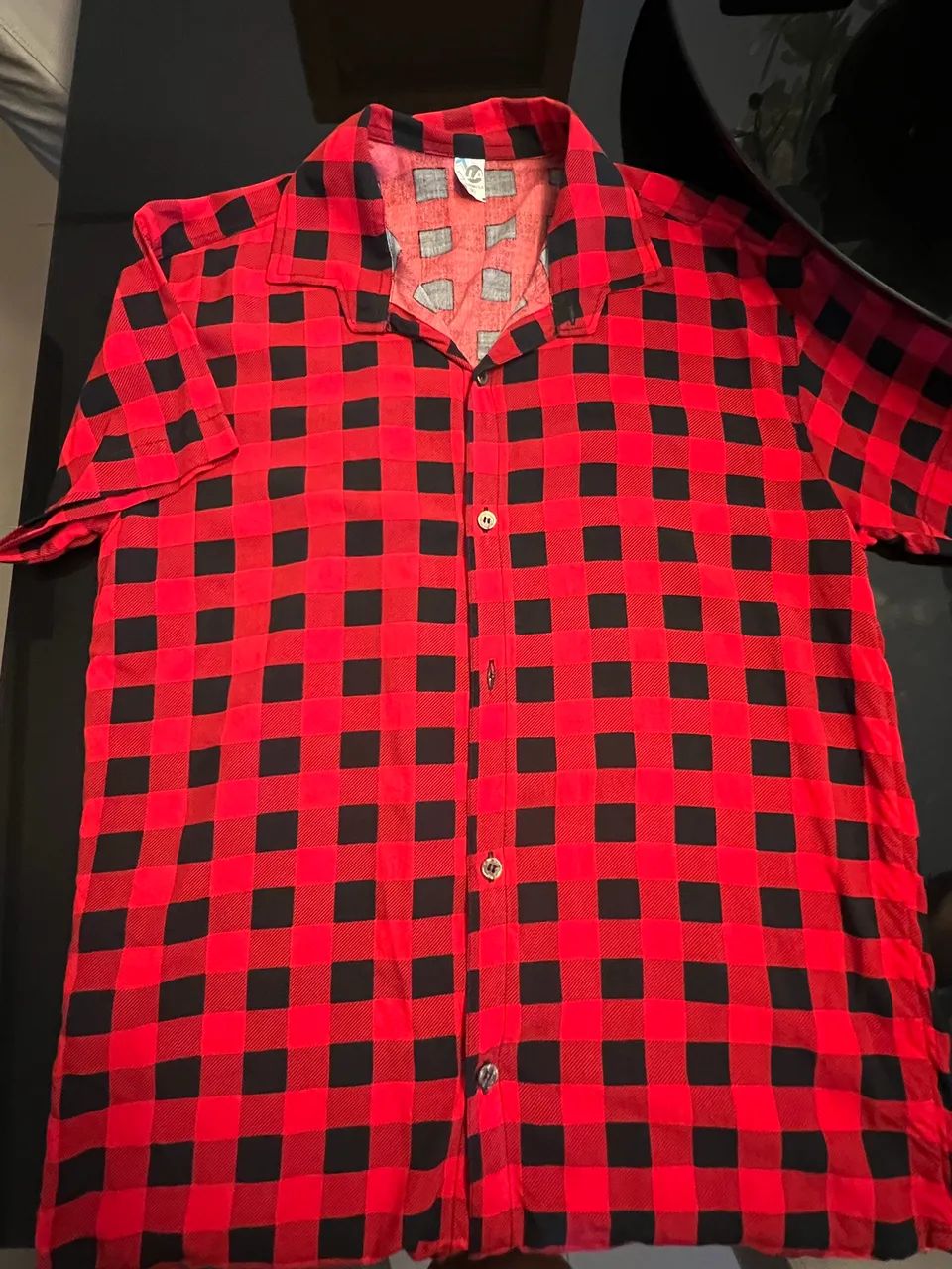 Blusa xadrez vermelha 