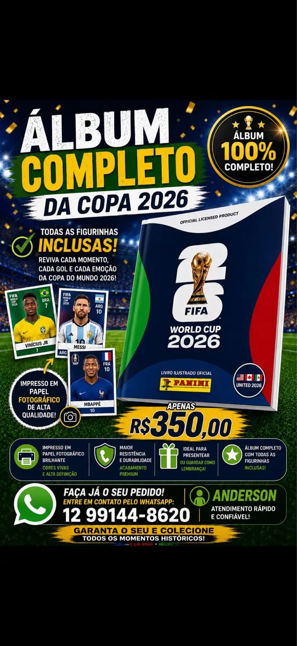 Álbum de figurinhas completo