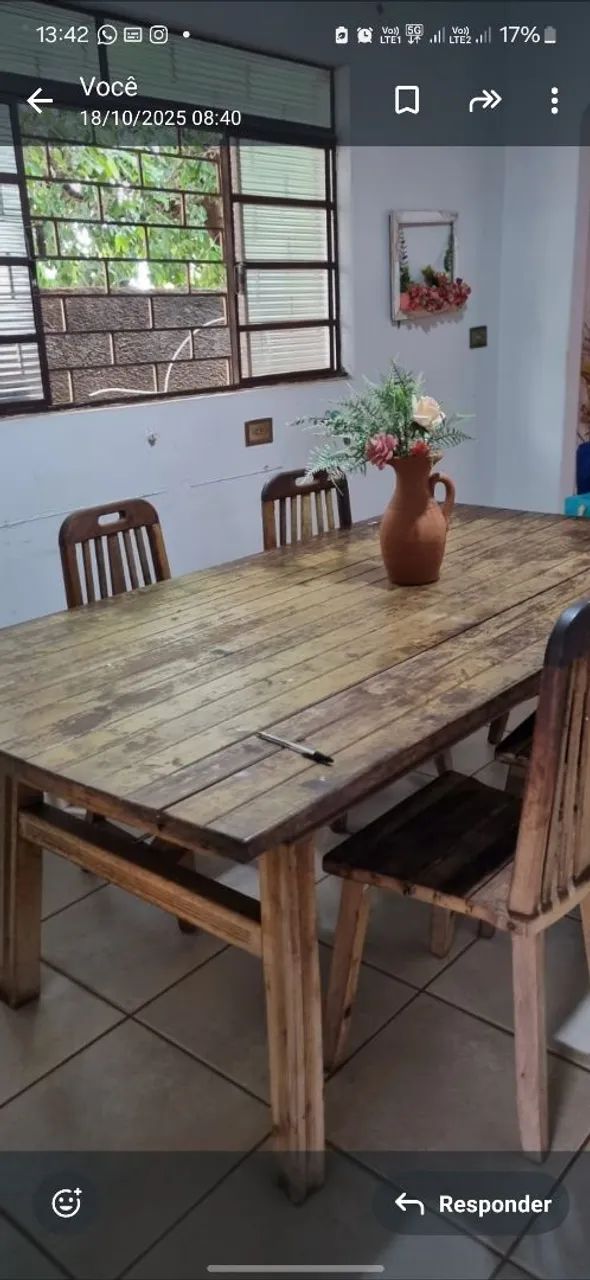 Mesa madeira maciça