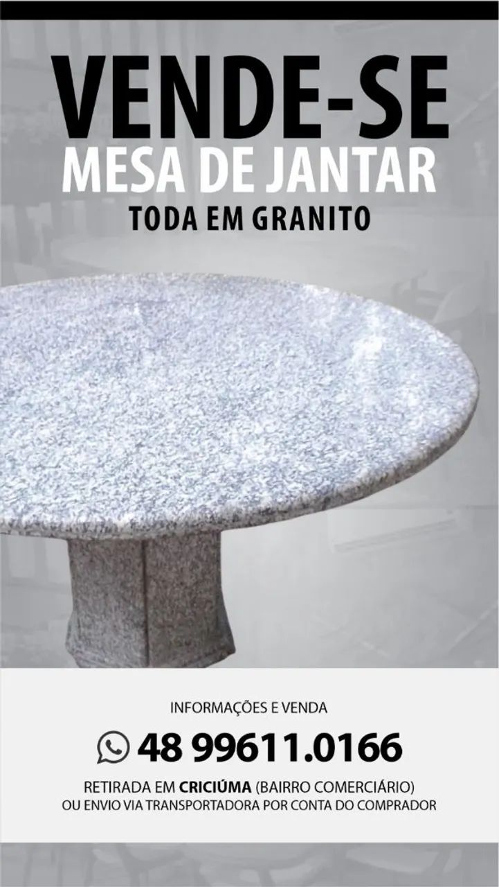 MESA DE GRANITO PARA ATÉ 8 LUGARES