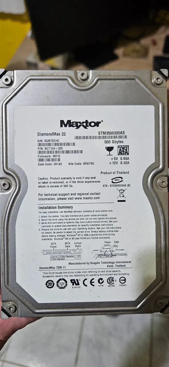 Hd Maxtor 500gb