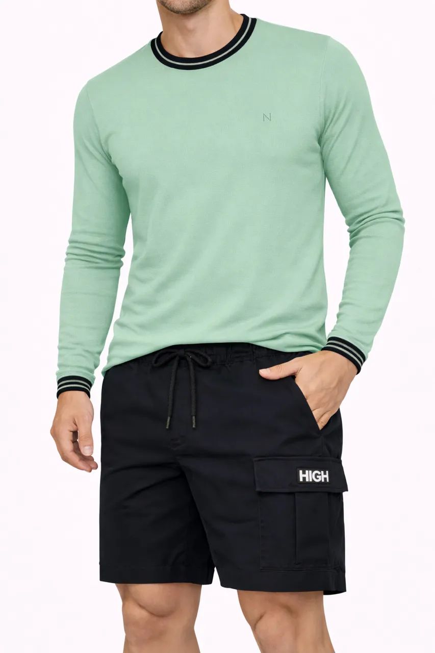 Kit Camisa Longa e Bermuda Cargo 