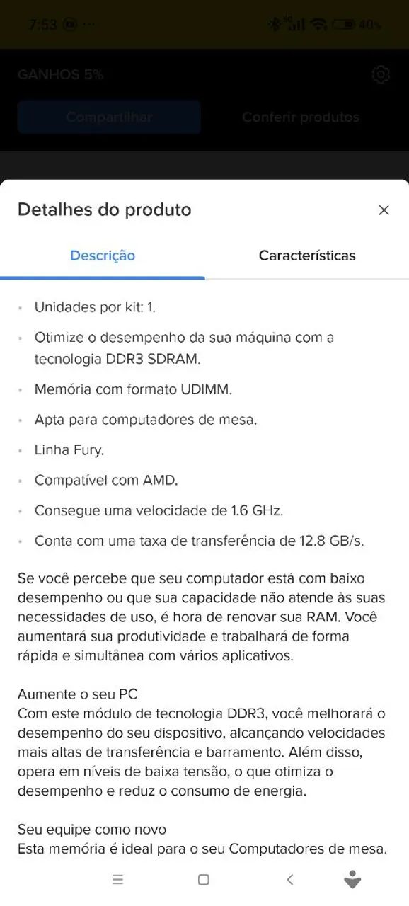 Memória DDR3 8Gb Fury HyperX - Foto 5