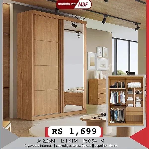 Guarda Roupa Angra 100% MDF  - Foto 3