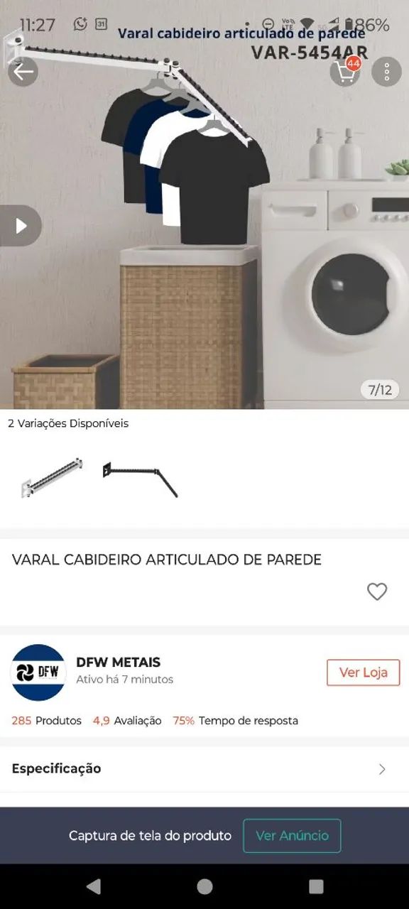 varal de parede retrátil  - Foto 2