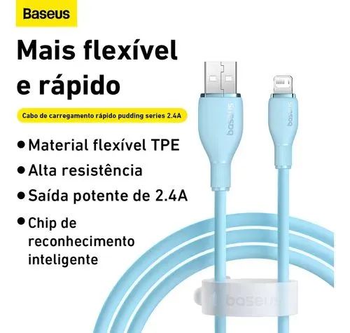 Cabo USB-A para iPhone Baseus - Carga rápida e segura - Foto 2