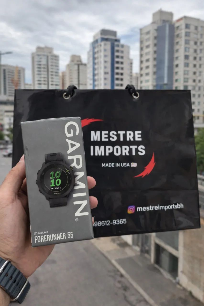 GARMIN FORERUNNER 55 (NOVO) LACRADO LOJA FÍSICA NO LOURDES + NOTA FISCAL ATÉ 21 VEZES 